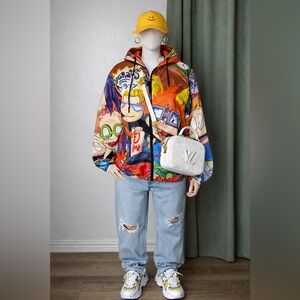 Members Only x Nickelodeon Rugrats Windbreaker Jacket – Cartoon Print – Unisex S